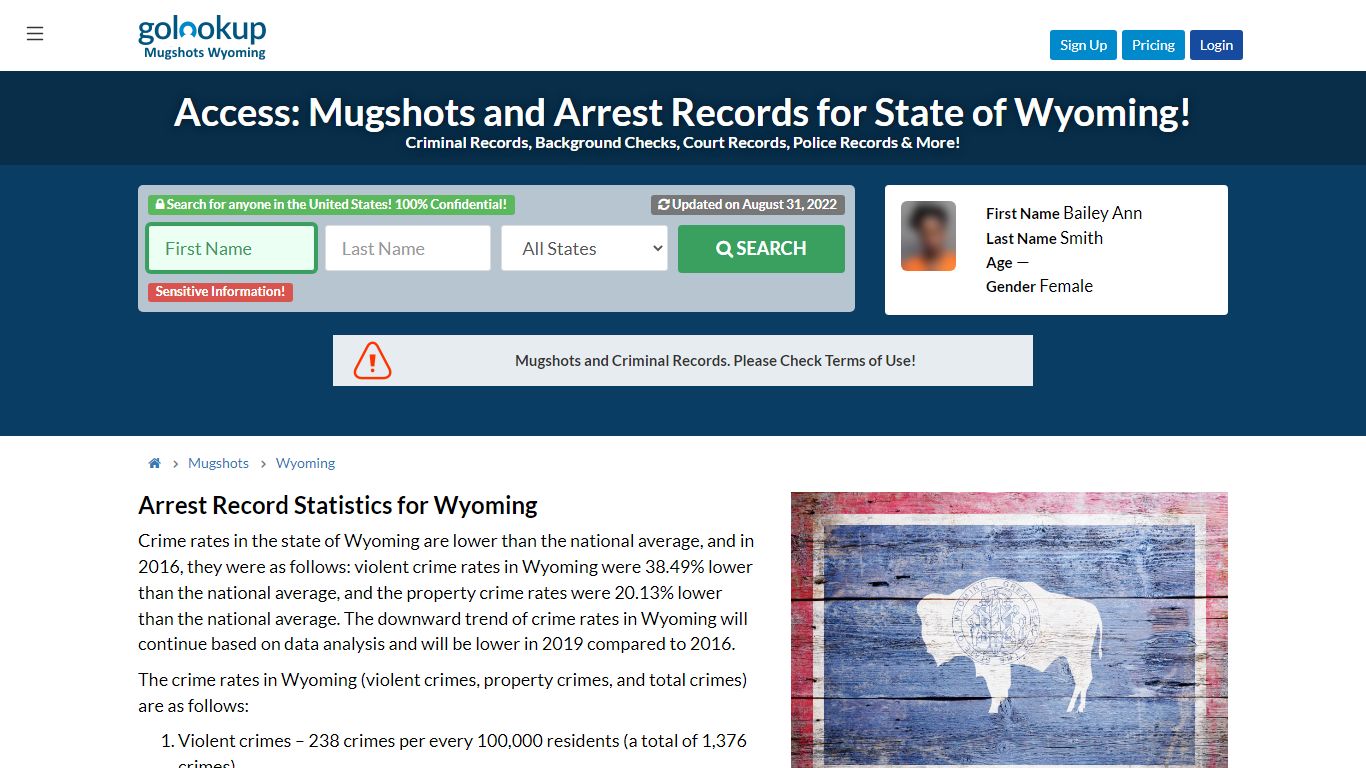 Mugshots Wyoming, Wyoming Mugshots, Wyoming Arrest Records - GoLookUp