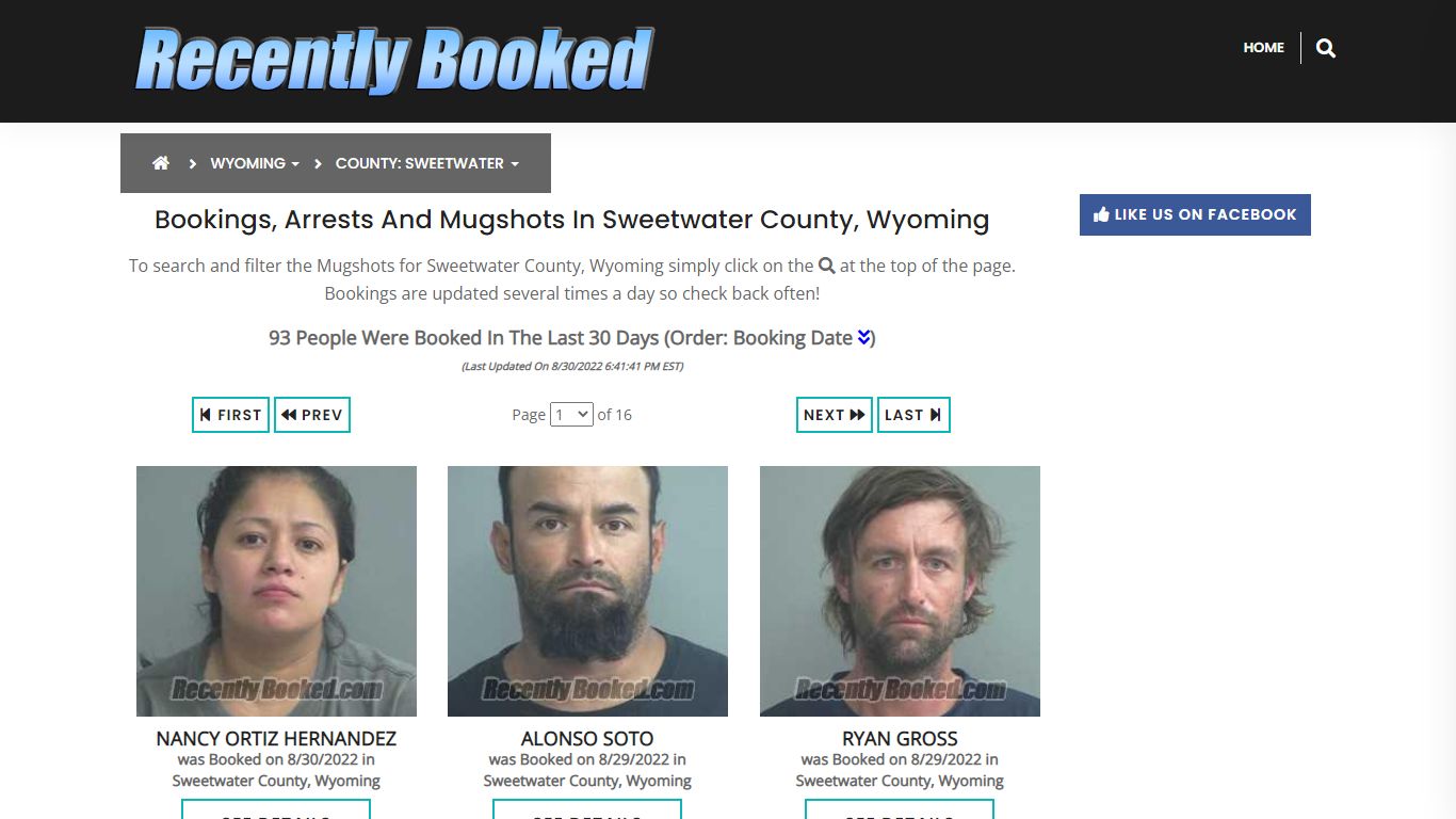 Bookings, Arrests and Mugshots in Sweetwater County, Wyoming